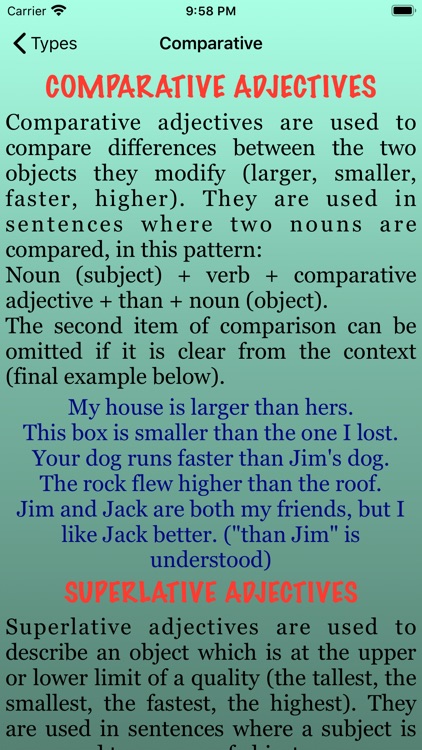 Superlative & Comparatives