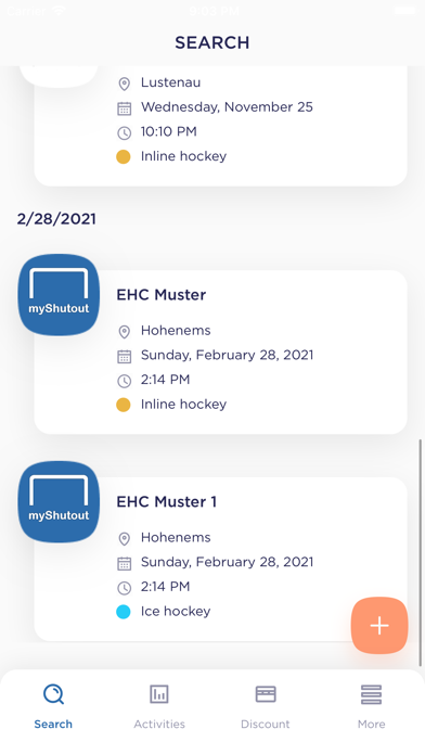 myShutout app screenshot