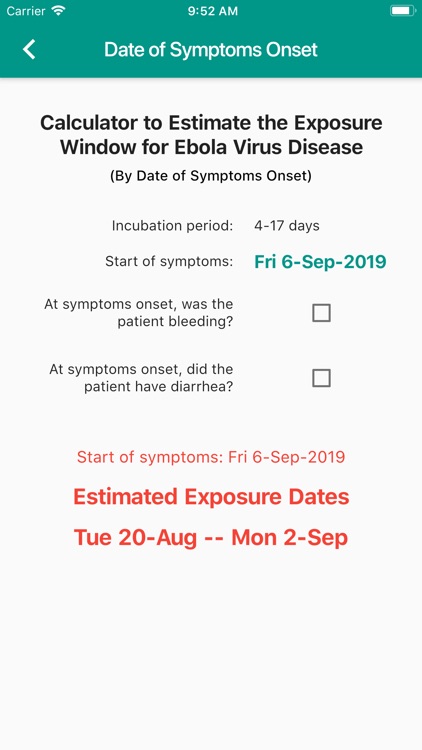 Ebola Exposure Calculator