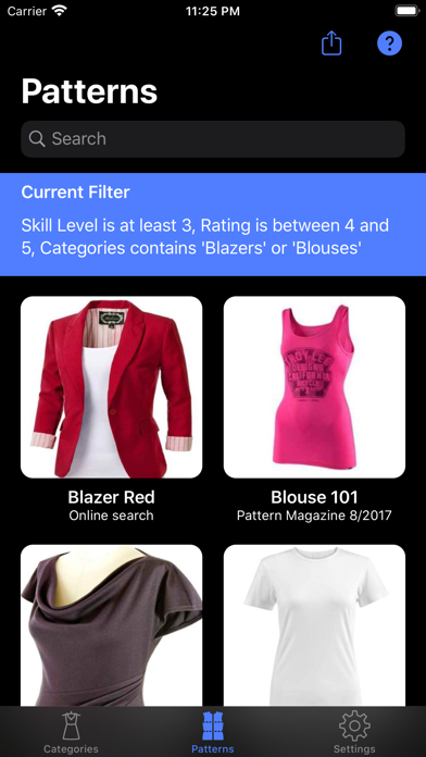 Sewing Patterns Screenshot