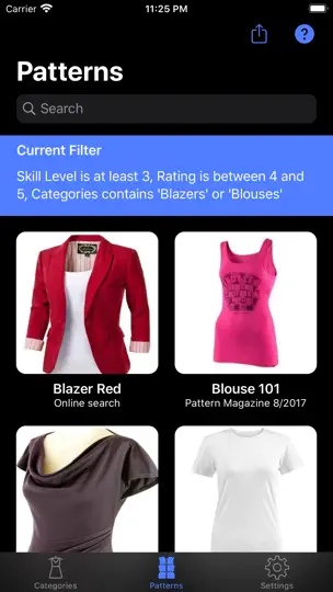 Screenshot von Sewing Patterns auf dem iPhone 7
