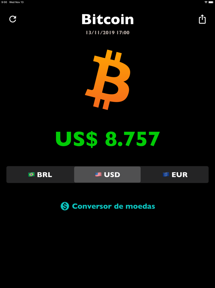 Preço Bitcoin price BTC rate