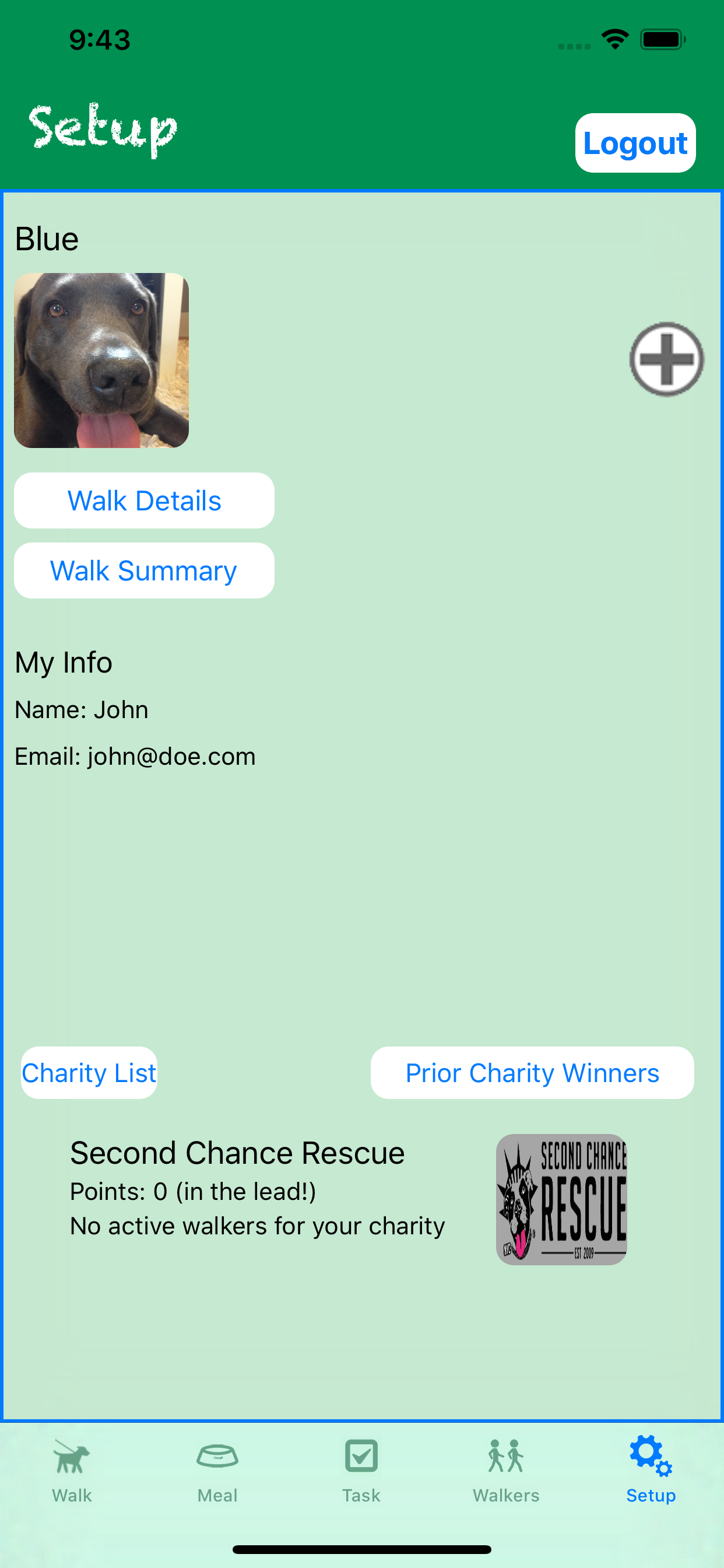 Woof! dog walking app