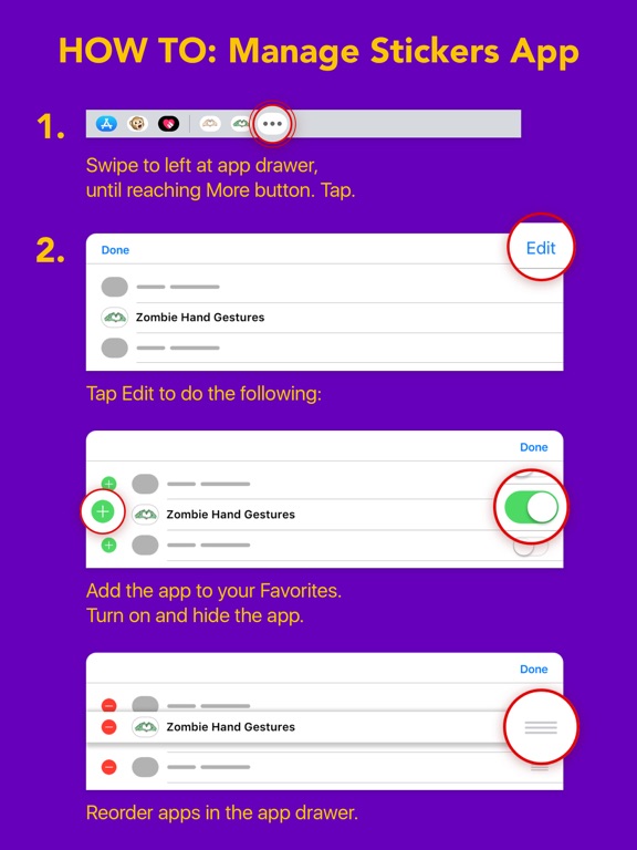 Zombie Hand Gestures iPad screenshot 5 - Stickers app
