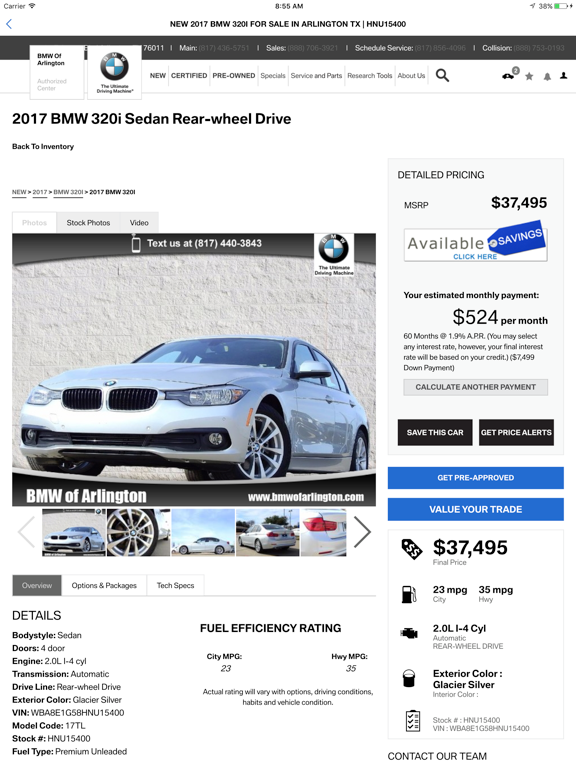 BMW of Arlington iPad screenshot 4 - Shopping app