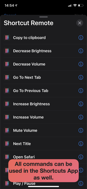 ‎Shortcut Remote Control Screenshot