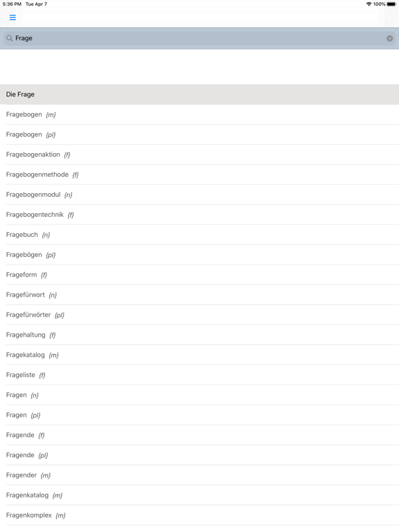 German Article Finder iPad screenshot 4 - Education app