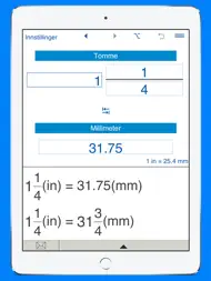 Tommer / millimeter kalkulator ipad bilder 1