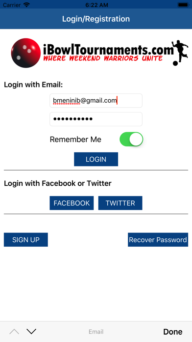 ibowltournaments iPhone screenshot 1 - Sports app