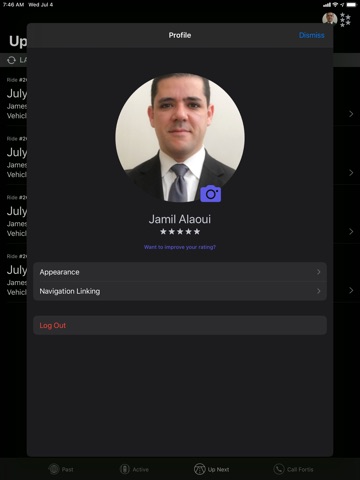 Fortis Chauffeur iPad screenshot