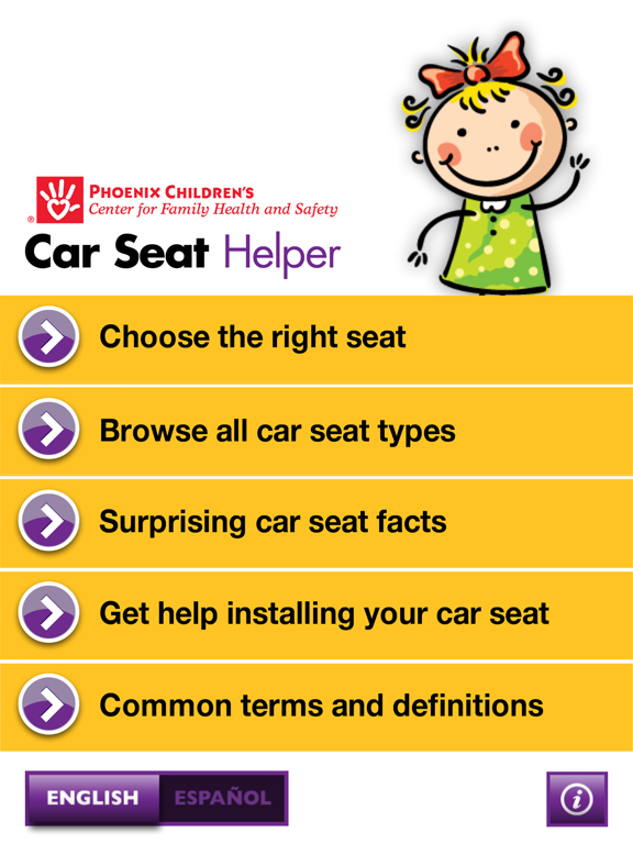 Car Seat Helper iPad screenshot 1 - Medical app