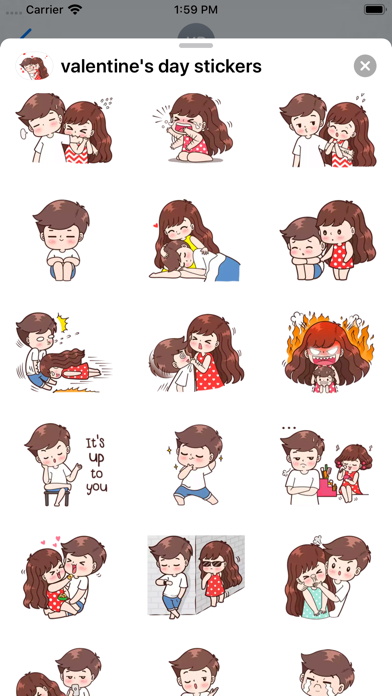 valentine's day sticker iPhone screenshot
