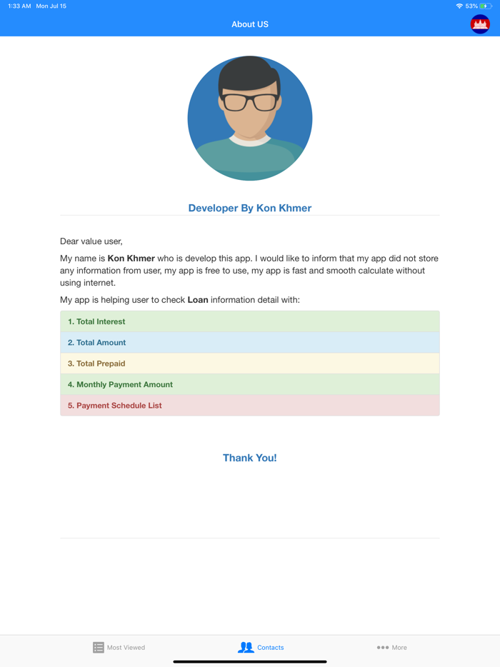 Loan Calculator Khmer