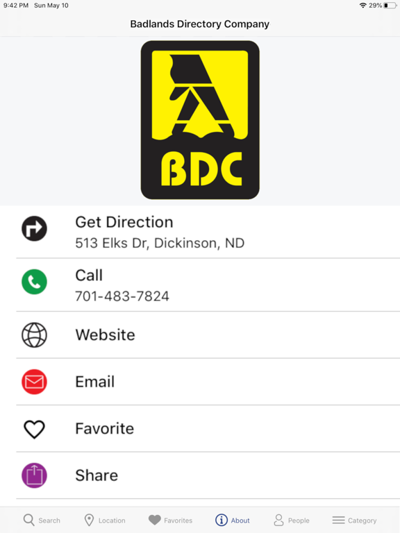 Badlands Telephone Directory iPad screenshot 1 - Navigation app