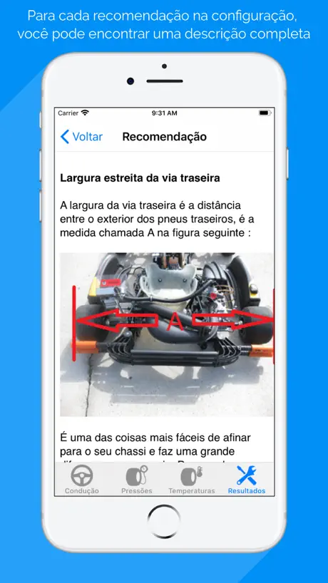 Ajuste do chassi do kart Elite