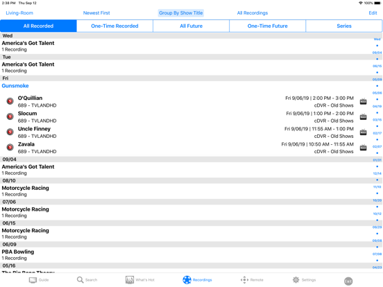 ManageMyTVs iPad screenshot