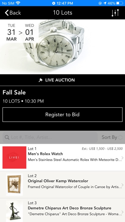 Tunick’s Auction Gallery