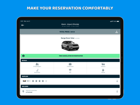 Bluvel | Rent car rental iPad screenshot 3 - Travel app