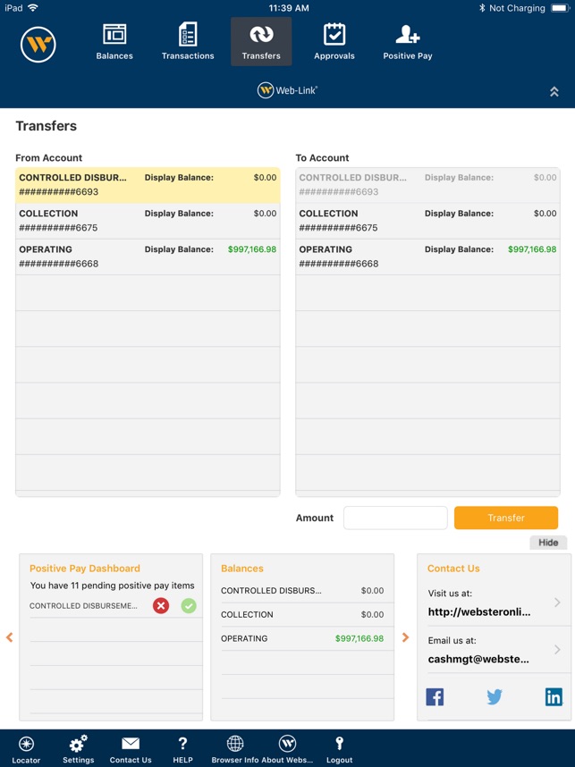 Webster Web-Link® for Business on the App Store