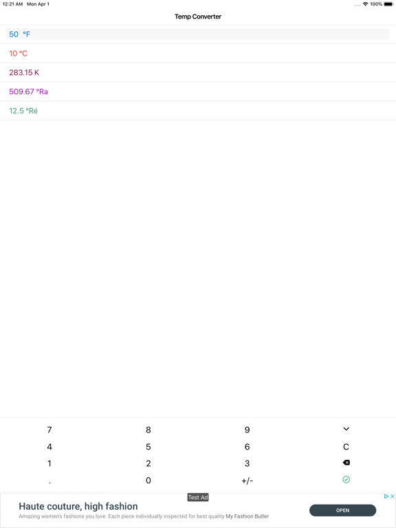 Screenshot #5 pour Temperature Converter °C °F K
