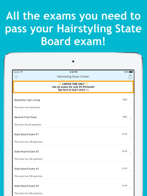 Hairstylist Exam Center iPad screenshot 4 - Education app