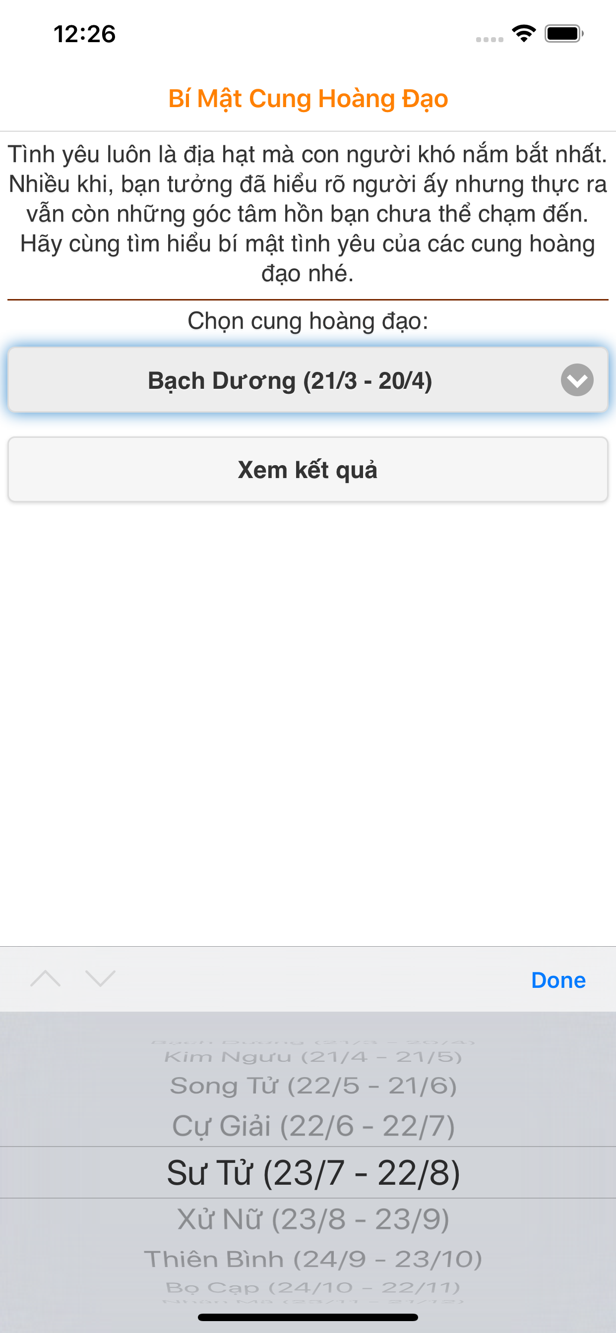 Bí mật tình yêu cung hoàng đạo