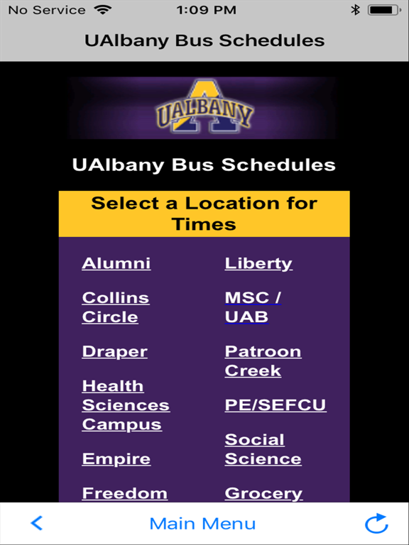UAlbany Bus Schedules and Map iPad screenshot 2 - Travel app
