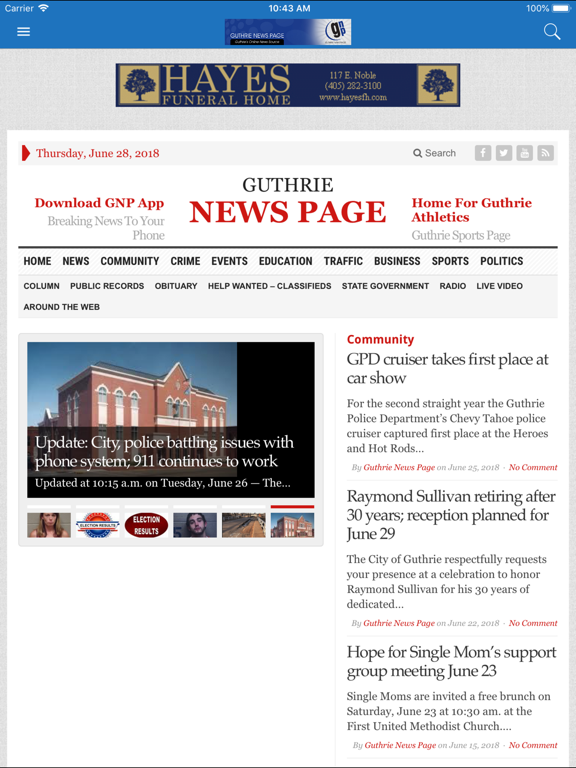 Screenshot #4 pour Guthrie News Page