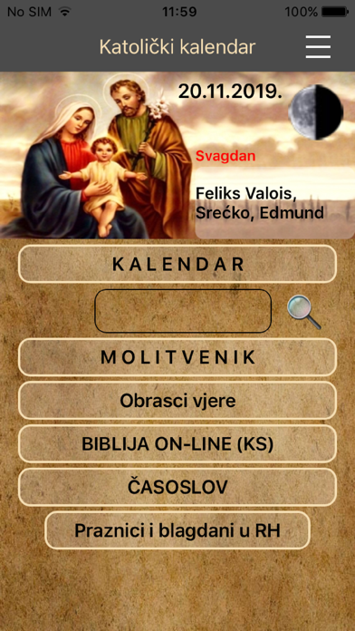 Katolički kalendar+Molitvenik Screenshot