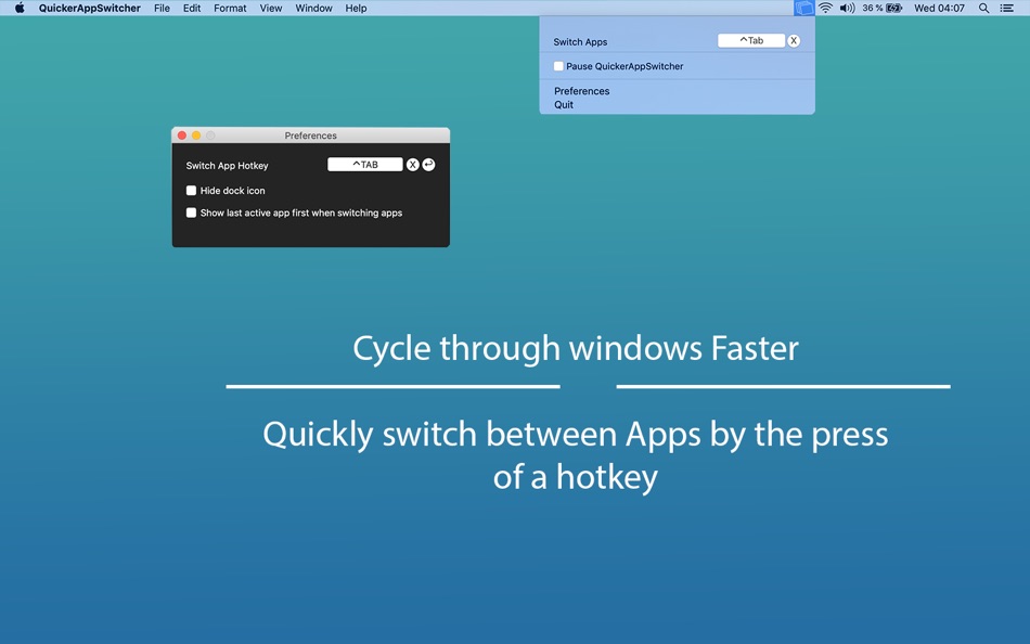 #1. QuickerAppSwitcher (macOS) 由: Lucian Boiangiu