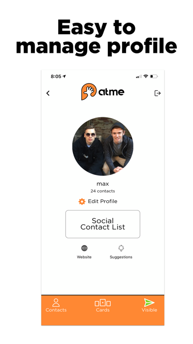 Atme - Social Contact Sharing screenshot 4