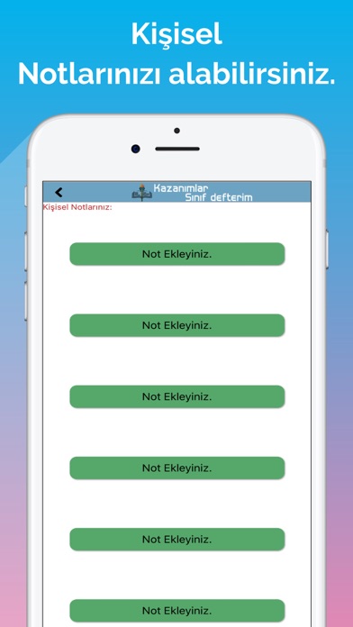 Kazanımlar - Sınıf Defterim Screenshot