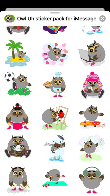 Owl Uh stickers for iMessage screenshot-3