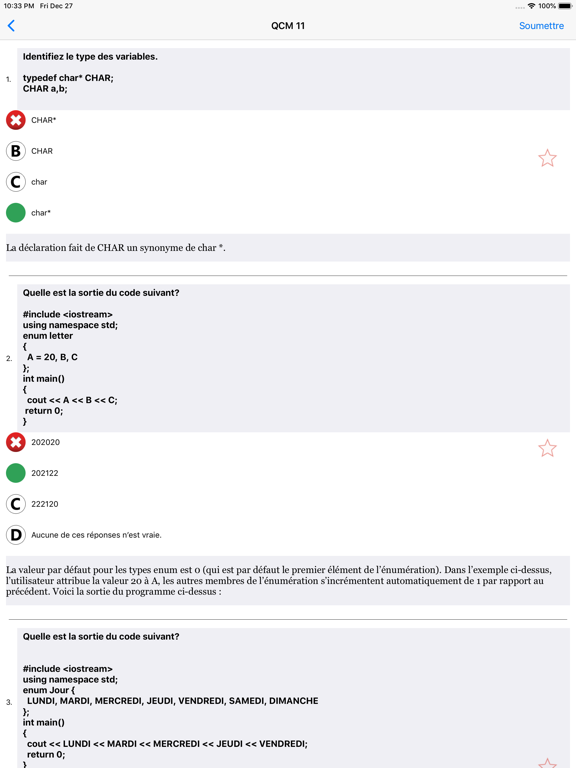 QCM Langage Informatique iPad screenshot