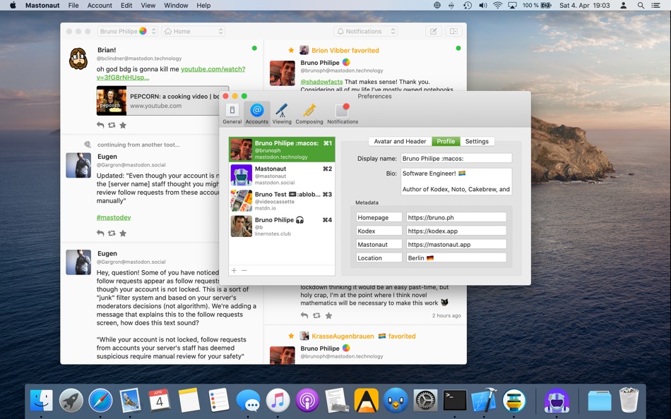 #5. Mastonaut (macOS) 由: Bruno Philipe Resende Silva
