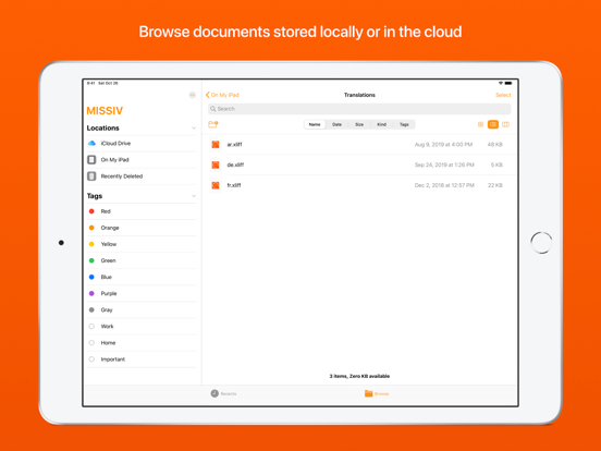 MISSIV iPad screenshot