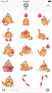 fat cat christmas stickers iphone screenshot 3