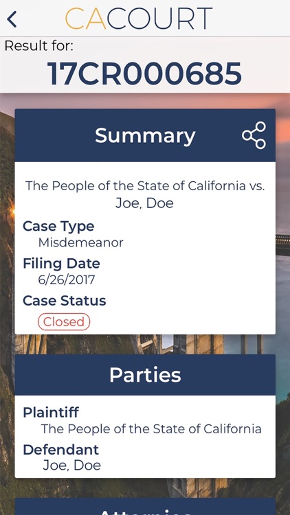 California Court Access App