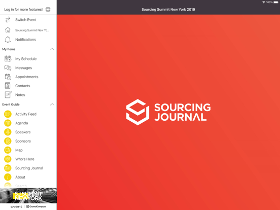 Sourcing Journal Events iPad screenshot