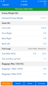 Aircraft Weight and Balance screenshot