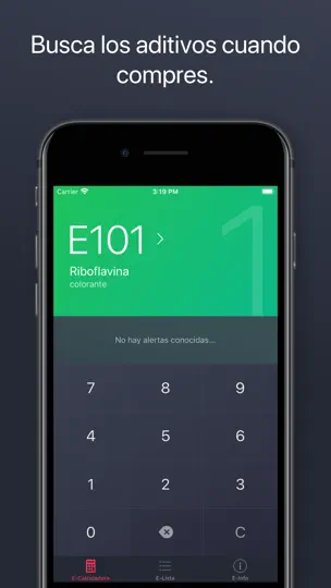 Captura de pantalla de Aditivos Alimentarios en iPhone 1
