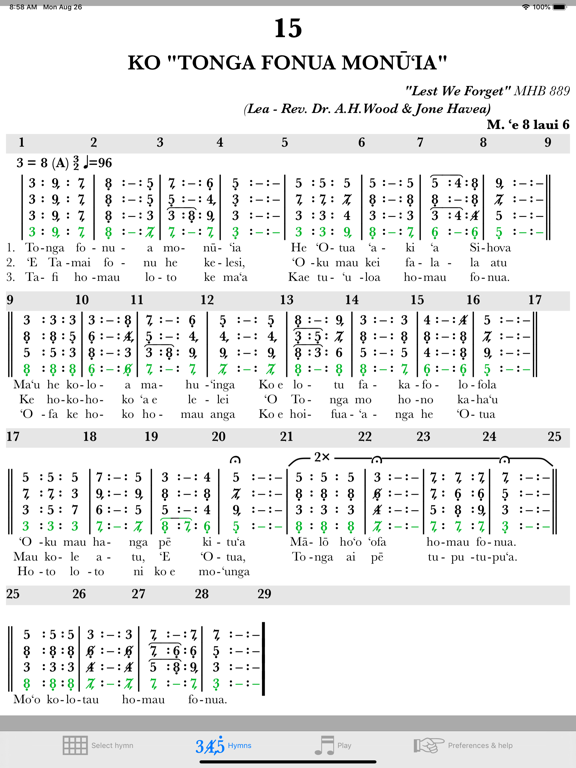 Tongan hymns FWC iPad screenshot 5 - Music app