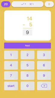 subtraction flash cards quiz iphone screenshot 2