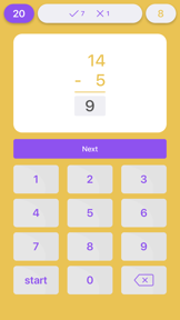 Subtraction Flash Cards Quiz screenshot