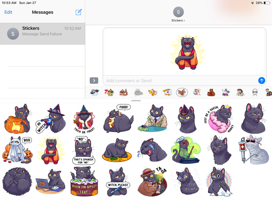 Screenshot #5 pour Cat Halloween Emoji Stickers