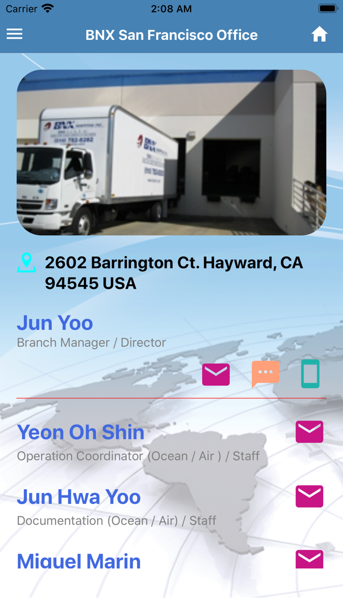 BNX SHIPPING CONTACT