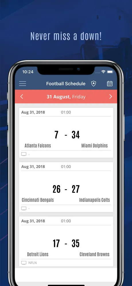 Football Schedule & Scores 24