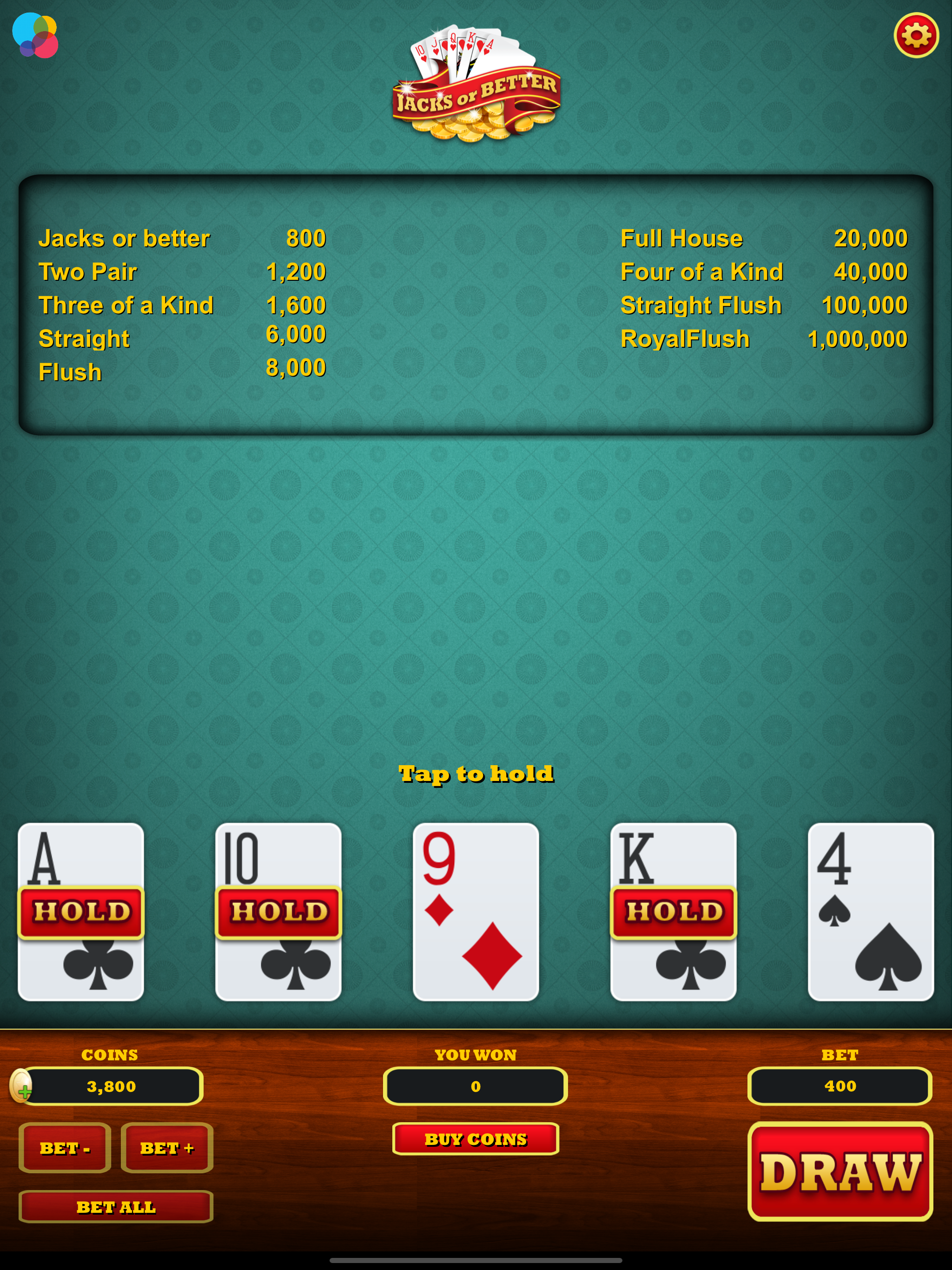 Video Poker ( Jacks or Better) screenshot 10