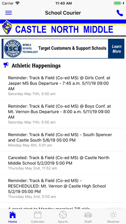 Castle North Middle Athletics