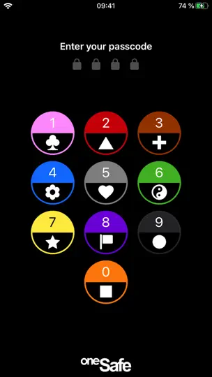 Скриншот OneSafe Password Manager на iPhone 5
